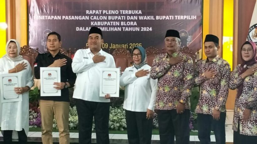 KPU Blora Tetapkan Arief Rohman Sri Setyorini Sebagai Bupati dan Wakil Bupati Terpilih 1024x576 1